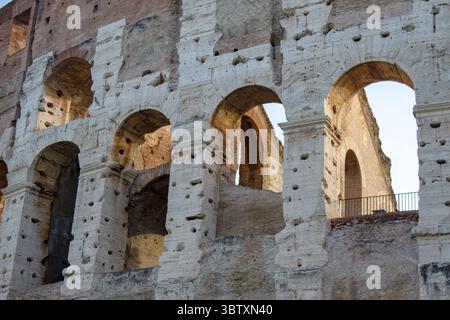 La façade du grand Colisée romain. Banque D'Images