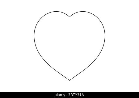 Coeur minimaliste avec Wings Single Line Art romantique vecteur de dessin de ligne continue. Illustration de Vecteur