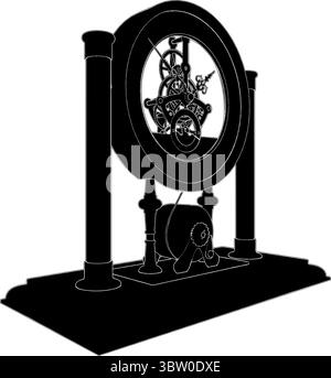 Chronomètre de table de cabinet Vector de montre. Une illustration d'une vieille montre de table rétro vintage, isolé sur un fond blanc. Illustration de Vecteur