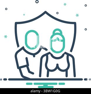 Icône pour le lien de protection, défendre Illustration de Vecteur