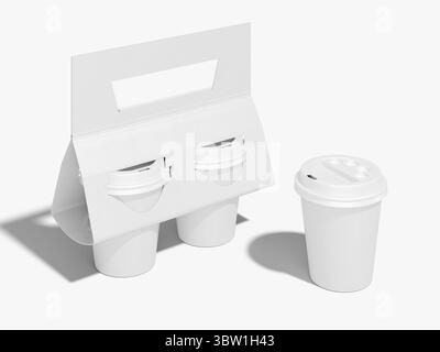 Maquette d'emballage de porte-boissons Banque D'Images