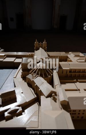 Maquette à l'échelle tactile du monastère d'Alcobaça Banque D'Images