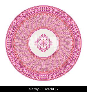 Traditionnel mexicain Teenek Huastec élément de conception de broderie sur fond blanc, illustration vectorielle Illustration de Vecteur