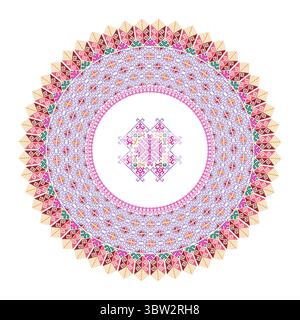 Traditionnel mexicain Teenek Huastec élément de conception de broderie sur fond blanc, illustration vectorielle Illustration de Vecteur
