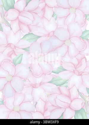 Ensemble de vecteurs aquarelle fleurs de Magnolia. Décorations d'invitation de mariage. Illustration de Vecteur
