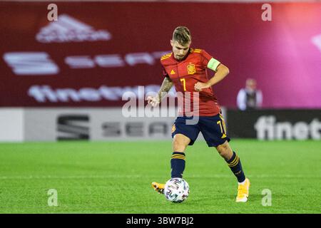 12 novembre 2020, Malaga, MALAGA, ESPAGNE : Alejandro Pozo de l'Espagne U21 lors du match qualificatif UEFA Euro Under 21 entre l'Espagne U21 et les îles Féroé U21 à l'Estadio Municipal de Marbella le 12 novembre 2020 à Malaga, Espagne. (Crédit image : © Joaquin Corchero/AFP7 via ZUMA Wire) Banque D'Images