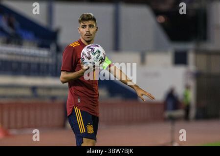 12 novembre 2020, Malaga, MALAGA, ESPAGNE : Alejandro Pozo de l'Espagne U21 lors du match qualificatif UEFA Euro Under 21 entre l'Espagne U21 et les îles Féroé U21 à l'Estadio Municipal de Marbella le 12 novembre 2020 à Malaga, Espagne. (Crédit image : © Joaquin Corchero/AFP7 via ZUMA Wire) Banque D'Images