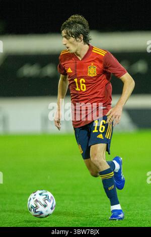 12 novembre 2020, Malaga, MALAGA, ESPAGNE : Bryan Gil de l'Espagne U21 lors du match de qualification UEFA Euro Under 21 entre l'Espagne U21 et les îles Féroé U21 à l'Estadio Municipal de Marbella le 12 novembre 2020 à Malaga, Espagne. (Crédit image : © Joaquin Corchero/AFP7 via ZUMA Wire) Banque D'Images