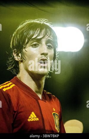 12 novembre 2020, Malaga, MALAGA, ESPAGNE : Bryan Gil de l'Espagne U21 lors du match de qualification UEFA Euro Under 21 entre l'Espagne U21 et les îles Féroé U21 à l'Estadio Municipal de Marbella le 12 novembre 2020 à Malaga, Espagne. (Crédit image : © Joaquin Corchero/AFP7 via ZUMA Wire) Banque D'Images