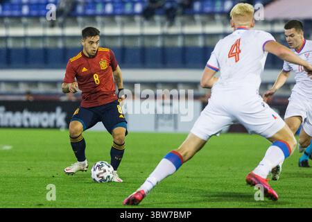 12 novembre 2020, Malaga, MALAGA, ESPAGNE : Fran Beltran de l'Espagne U21 lors du match qualificatif UEFA Euro Under 21 entre l'Espagne U21 et les îles Féroé U21 à l'Estadio Municipal de Marbella le 12 novembre 2020 à Malaga, Espagne. (Crédit image : © Joaquin Corchero/AFP7 via ZUMA Wire) Banque D'Images