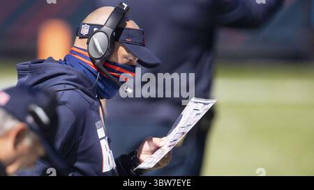 20 septembre 2020, Chicago, il, États-Unis : Matt Nagy, entraîneur-chef des Chicago Bears, joue contre les Giants de New York au Soldier Field à Chicago le 20 septembre 2020. (Crédit image : © TNS via ZUMA Wire) Banque D'Images