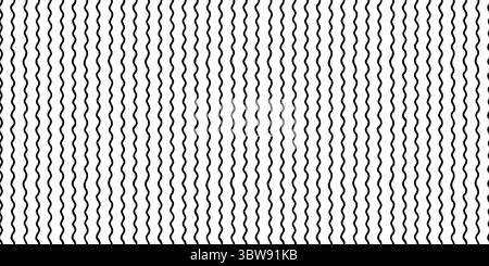 Motif sans couture avec des lignes ondulées verticales dessinées à la main en noir sur fond blanc. Texture rayée abstraite minimaliste. Conception vectorielle pour les arrière-plans Illustration de Vecteur