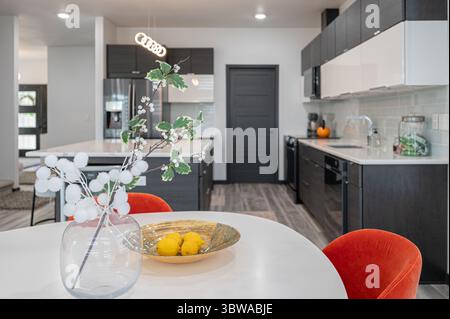 Cuisine moderne avec centre d'agrumes Banque D'Images