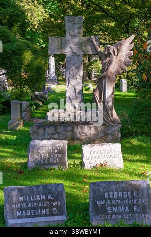 26 septembre 2009, New York, New York, États-Unis : Woodlawn Cemetery. Webster Avenue coin East 233rd Street. Bronx, Woodlawn, New York, États-Unis. Où ils se sont retrouvés comme des noms célèbres comme Miles Davis ou Duke Ellinton et d'autres personnages historiques. À l'entrée, ils peuvent vous indiquer sur une carte où les tombes sont différentes. (Crédit image : © Sergi Reboredo/ZUMA Wire) Banque D'Images