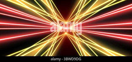 Rayons laser ou faisceaux, lignes de néon brillantes, fond futuriste lumineux Illustration de Vecteur