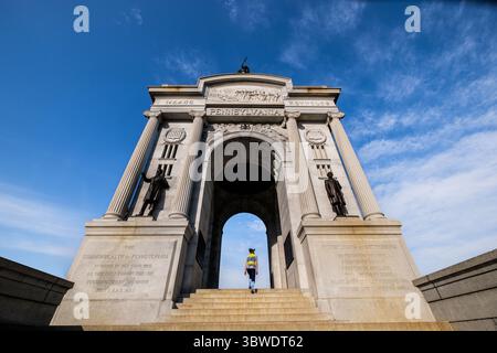 Pennsylvania monument, parc militaire national de Gettysburg, Gettysburg, PA. Banque D'Images
