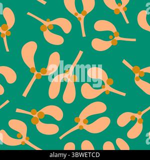 Motif sans couture d'hiver avec gui pour cadeaux et tissus de Noël et textiles et linge de maison et emballage Banque D'Images