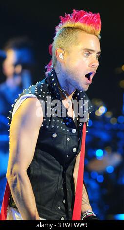 MIAMI BEACH, FL - AVRIL 27 : Jared Leto de 30 seconds to mars se produit au Fillmore Miami Beach le 27 avril 2010 à Miami Beach, Floride..People ; Jared Leto (crédit image : © SMG via ZUMA Wire) Banque D'Images
