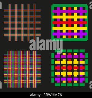 Carrés à motif écossais. Motif quadrillé coloré. Vecteur de tartan abstrait. Texture de tissu sans couture. SPE 10. Illustration de Vecteur