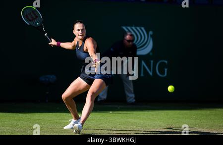 23 juin 2021 : Royaume-Uni : Aryna Sabalenka de Biélorussie en action lors de son match de deuxième tour au tournoi de tennis Viking International WTA 500 2021 contre A. Riske des États-Unis (crédit image : © Rob Prange/AFP7 via ZUMA Wire) Banque D'Images