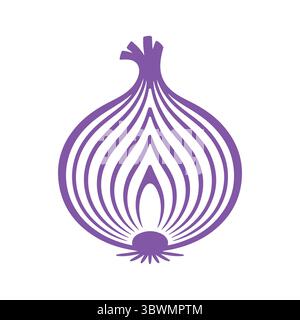 Illustration vibrante de tranches d'oignon violet avec des détails de légumes frais Illustration de Vecteur