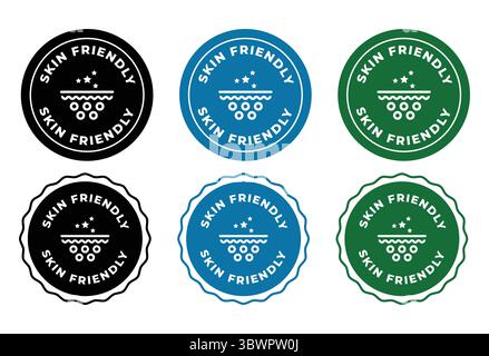 Jeu d'étiquettes ou d'autocollants respectueux de la peau Illustration de Vecteur