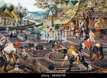 PIETER BRUEGHEL LE JEUNE artiste flamand (1564-1638). Printemps - de sa série sur les quatre saisons. Banque D'Images
