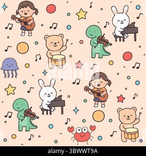 Motif musical pour enfants Illustration de Vecteur