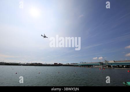 23 juillet 2021, Koto City, Tokyo, Japon : vue d'ensemble du site de la compétition d'aviron sur la voie navigable Sea Forest le 23 juillet 2021 à Tokyo, Japon (crédit image : © Mickael Chavet via ZUMA Press Wire) Banque D'Images