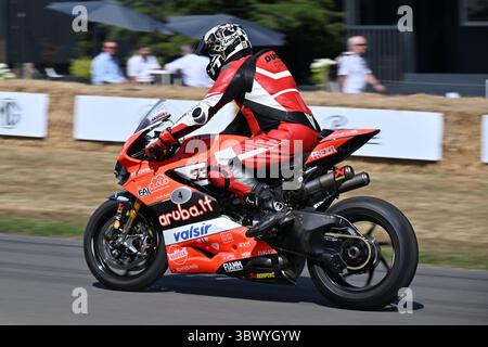 Neil Pallett, Ducati 1199, Golden Era of World Super Bikes, une célébration des années où Carl Fogarty, légende britannique de la course de moto, était domi Banque D'Images