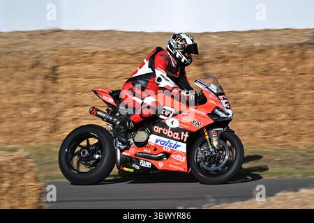 Neil Pallett, Ducati 1199, Golden Era of World Super Bikes, une célébration des années où Carl Fogarty, légende britannique de la course de moto, était domi Banque D'Images