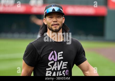 3 août 2021 : Connor Joe (9 ans), outfielder des Colorado Rockies, avant le match avec les Cubs de Chicago et les Colorado Rockies, tenu au Coors Field à Denver Co. David Seelig/Cal Sport Medi(image de crédit : &copy ; David Seelig/Cal Sport Media/CSM via ZUMA Wire) Banque D'Images