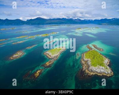 Vue aérienne de l'île de Senja, Norvège Banque D'Images