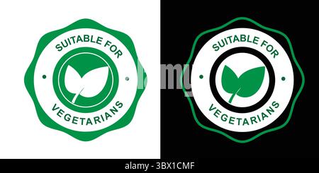 Étiquettes alimentaires pour la certification et l'emballage respectueux des végétariens Illustration de Vecteur
