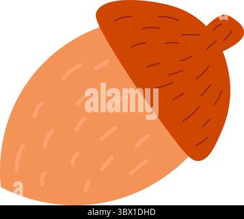 Glande de chêne. Conception automne élément plat simple. Illustration de Vecteur