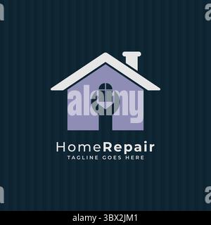 Conception du logo de réparation et d'entretien de maison Illustration de Vecteur