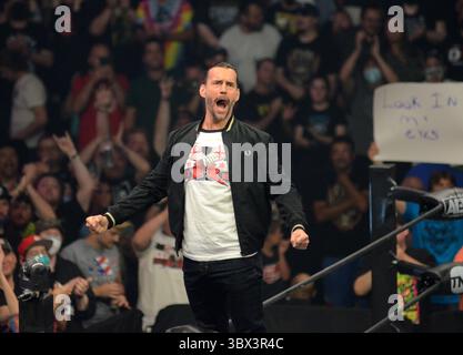 25 août 2021 - cm Punk nouvellement signé est vu lors des enregistrements AEW à l'UW Milwaukee Panther Arena à Milwaukee, Wisconsin. Ricky Bassman/Cal Sport Media(image de crédit : &copy ; Ricky Bassman/CSM via ZUMA Wire) Banque D'Images