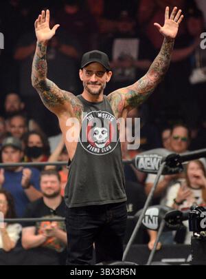 25 août 2021 - cm Punk nouvellement signé est vu lors des enregistrements AEW à l'UW Milwaukee Panther Arena à Milwaukee, Wisconsin. Ricky Bassman/Cal Sport Media(image de crédit : &copy ; Ricky Bassman/CSM via ZUMA Wire) Banque D'Images