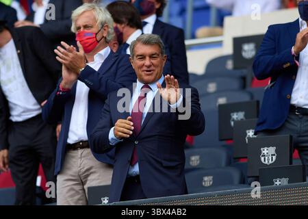 29 août 2021, Barcelone, Espagne : Joan Laporta lors du match de Liga entre le FC Barcelone et le Getafe CF au Camp Nou à Barcelone, Espagne. (Crédit image : © Gerard Franco/DAX via ZUMA Press Wire) Banque D'Images