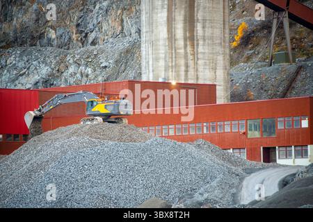 Carrière de gravier dans le nord de la Norvège Banque D'Images