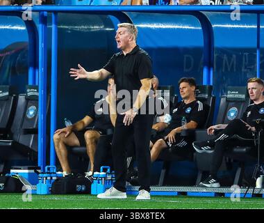 16 juillet 2025 : Dean Smith est l'entraîneur-chef du Charlotte FC. Match de Ligue majeure de football entre DC United et Charlotte FC au Bank of America Stadium, Charlotte, Caroline du Nord. David Beach/CSM Banque D'Images