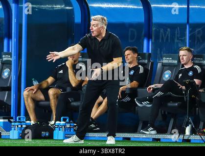 16 juillet 2025 : Dean Smith est l'entraîneur-chef du Charlotte FC. Match de Ligue majeure de football entre DC United et Charlotte FC au Bank of America Stadium, Charlotte, Caroline du Nord. David Beach/CSM Banque D'Images