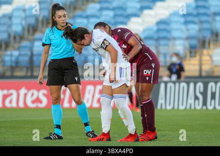 29 septembre 2021, MADRID, MADRID, ESPAGNE : Ivana Andres du Real Madrid fait mal lors de la ligue féminine espagnole, Primera Iberdrola, match de football joué entre le Real Madrid et la Real Sociedad au stade Alfredo di Stefano le 29 septembre 2021 à Madrid, Espagne. (Crédit image : © Irina R. Hipolito/AFP7 via ZUMA Press Wire) Banque D'Images