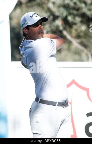 7 octobre 2021, MADRID, MADRID, ESPAGNE : Adrian Otaegui d'Espagne en action lors de l'Acciona Open Espana de Golf, Espagne Open, à Casa de Campo le 07 octobre 2021, à Madrid, Espagne. (Crédit image : © Oscar J. Barroso/AFP7 via ZUMA Press Wire) Banque D'Images