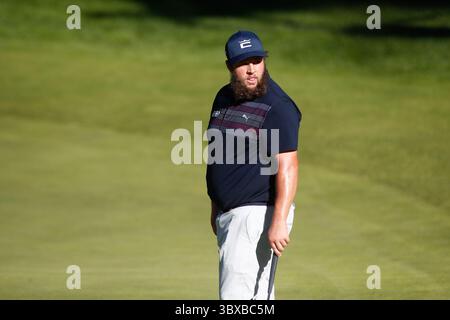 7 octobre 2021, MADRID, MADRID, ESPAGNE : Andrew Johnston d'Angleterre regarde pendant l'Acciona Open Espana de Golf, Spain Open, à Casa de Campo le 07 octobre 2021, à Madrid, Espagne. (Crédit image : © Oscar J. Barroso/AFP7 via ZUMA Press Wire) Banque D'Images