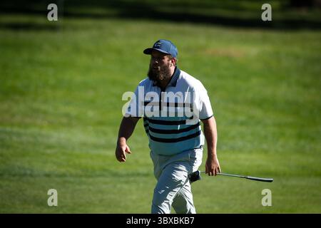 9 octobre 2021, MADRID, MADRID, ESPAGNE : Andrew Johnston d'Angleterre regarde pendant l'Acciona Open Espana de Golf, Spain Open, à Casa de Campo le 09 octobre 2021, à Madrid, Espagne. (Crédit image : © Oscar J. Barroso/AFP7 via ZUMA Press Wire) Banque D'Images