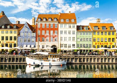 Le charme unique de l'architecture et des bateaux du bord de mer de Nyhavn Banque D'Images
