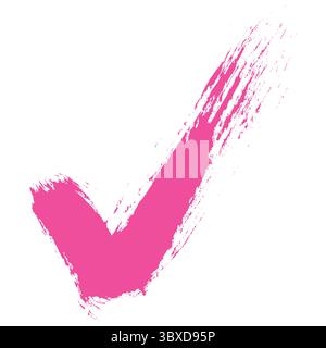Coche rose avec texture grunge. Contour du pinceau d'encre. Ligne de pinceau abstrait créative aux bords rugueux. Tache pour toiles de fond. Ligne de griffonnage à main levée Illustration de Vecteur