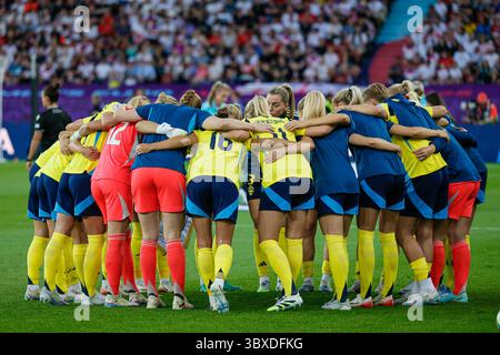Zurich, Suisse. 18 juillet 2025. L'équipe de Suède lors du quart de finale de l'UEFA Womens EURO 2025 entre la Suède et l'Angleterre au Stadion Letzigrund à Zurich, Suisse. Crédit : Agence photo indépendante/Alamy Live News Banque D'Images