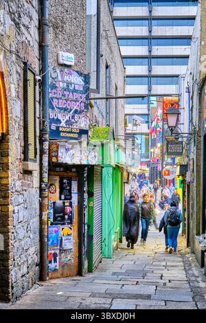 L'entrée de Merchants Arch au quartier de Temple Bar. Dublin, République d'Irlande Banque D'Images